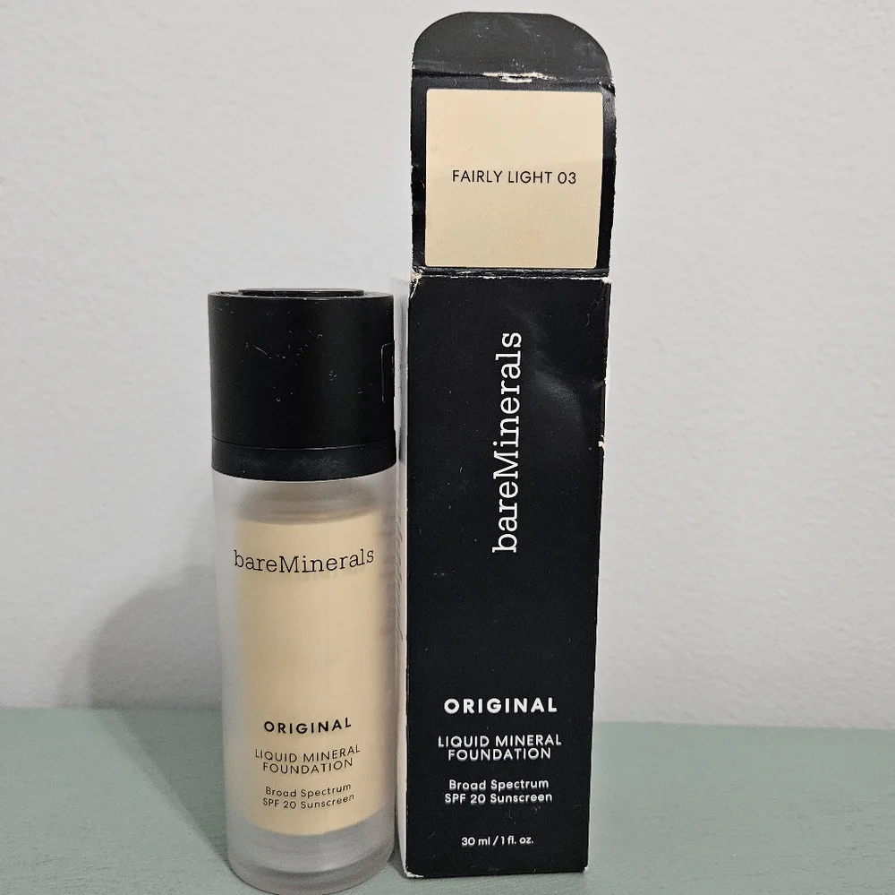 bareMinerals Original Liquid Mineral Foundation Fairly Light 03 NEW SPF 20 Vegan